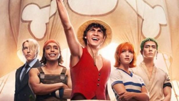 Die Strohhutbande unter der Piratenflagge vereint