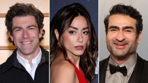Porträtfotos von Max Greenfield, Chloe Bennet und Kumail Nanjiani 