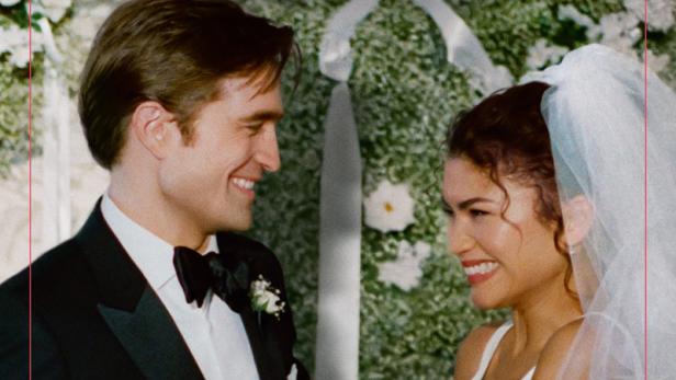 Zendaya und Robert Pattinson als Brautpaar auf Filmplakat