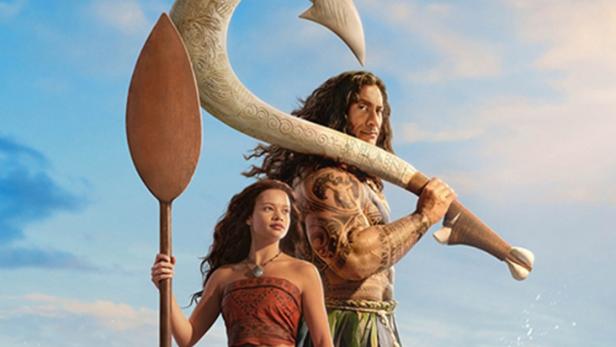 Catherine Lagaʻaia und Dwayne Johnson in ihren Vaiana-Rollen