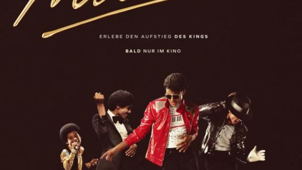 Filmplakat zeigt Michael Jackson in vier verschiedenen Lebensaltern mit vier unterschiedlichen Darstellern