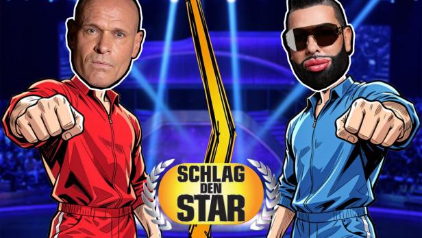 Thorsten Legat und Harald Glööckler in Schlag-den-Star-Pose