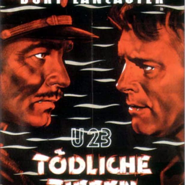 Das Filmplakat für „U 23 – Tödliche Tiefen“ mit Clark Gable und Burt Lancaster.