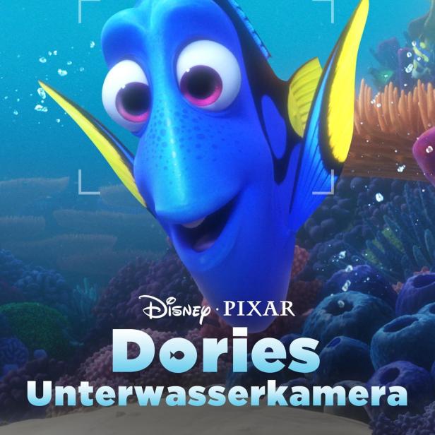 Dorie, der blaue Fisch aus dem Film „Findet Dorie“, schwimmt im Ozean.