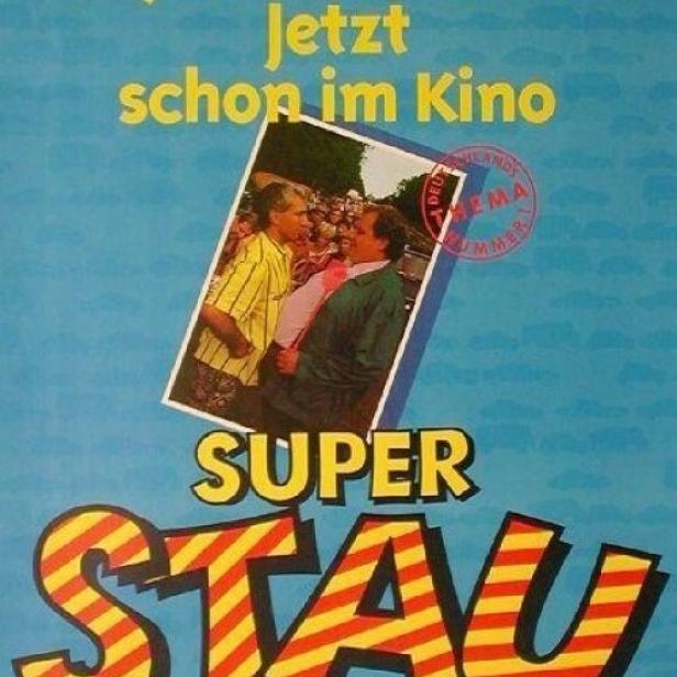 Das Filmplakat für „Superstau“ mit Ottfried Fischer, Ralf Richter und Monika Baumgartner.