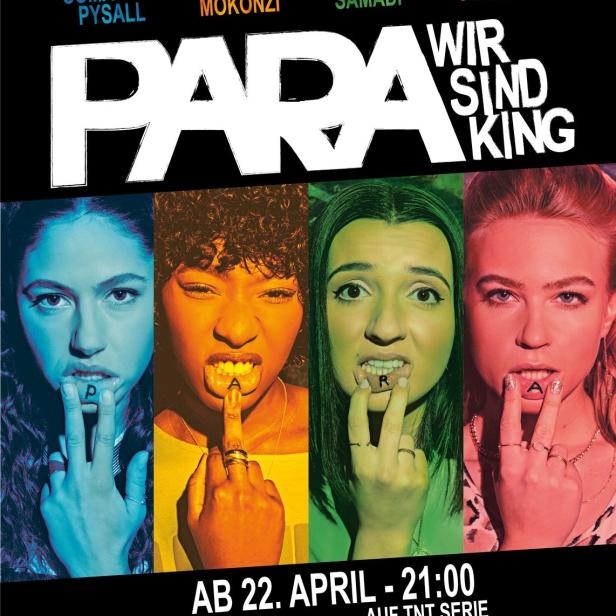 Das Poster für die TNT-Serie „Para – Wir sind King“ mit den vier Hauptdarstellerinnen.