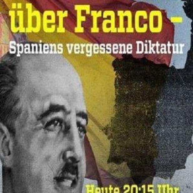 Ein Porträt von Francisco Franco vor der spanischen Flagge, Ankündigung einer ZDF-Dokumentation.