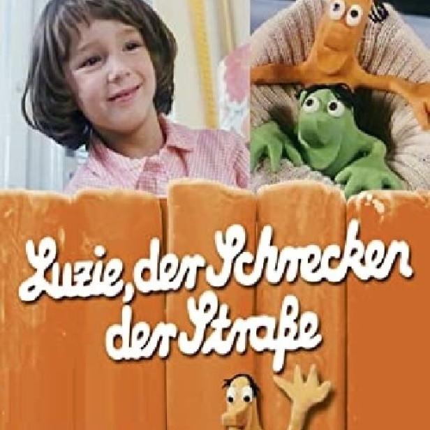 Das Cover der Kinderserie „Luzie, der Schrecken der Straße“ mit Luzie und den Knetfiguren.