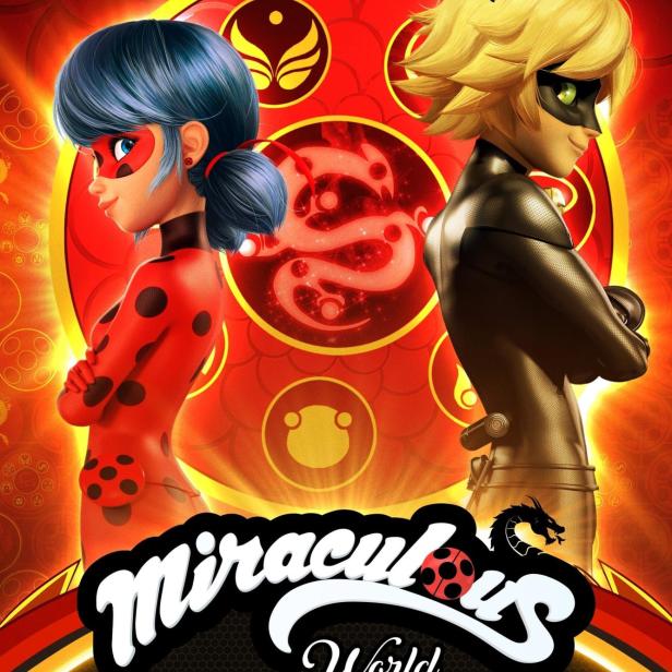 Das Filmplakat für „Miraculous World: Shanghai, die Legende von Lady Dragon“ zeigt Ladybug und Cat Noir.
