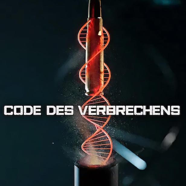 Das Cover von „Code des Verbrechens“ zeigt eine Kugel, die von einer DNA-Spirale umgeben ist.