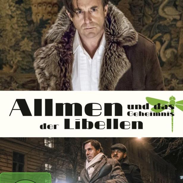 Das Filmplakat für „Allmen und das Geheimnis der Libellen“ mit Heino Ferch.