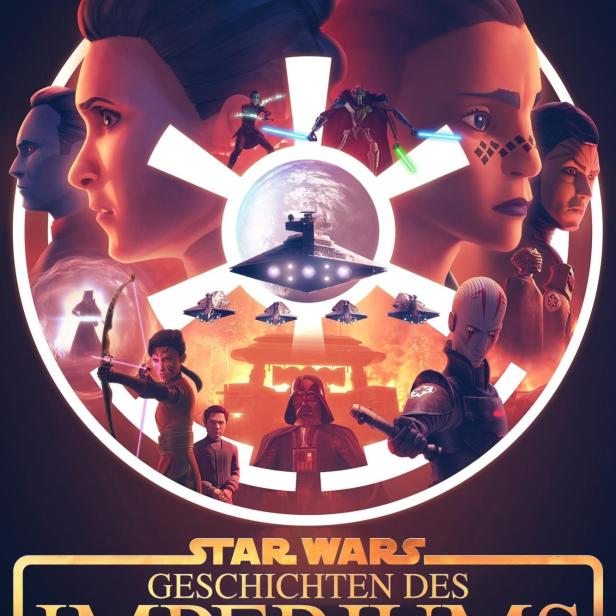 Das Poster für „Star Wars: Geschichten des Imperiums“ zeigt verschiedene Charaktere und Raumschiffe.