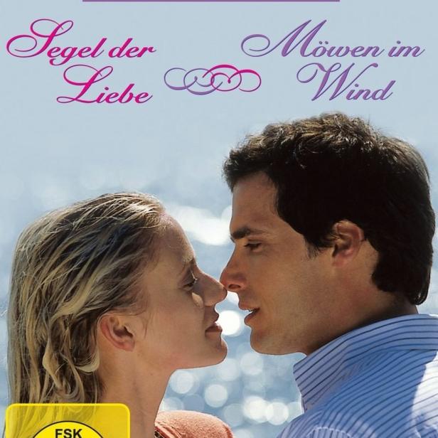 Das Cover der Rosamunde Pilcher Collection Filme „Segel der Liebe“ und „Möwen im Wind“ zeigt ein Paar.