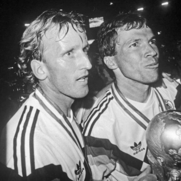 Final-Torschütze und sein Kapitän: Andreas Brehme und Lothar Matthäus 