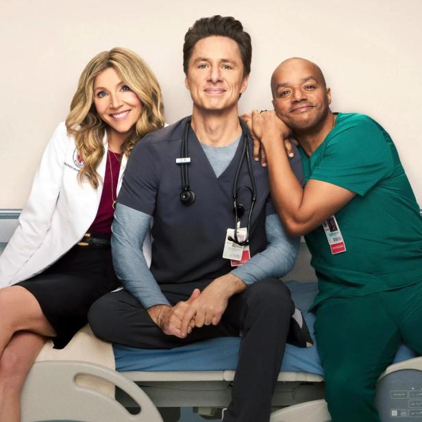 Zach Braff als J.D., Donald Faison als Turk und Sarah Chalke als Elliot 