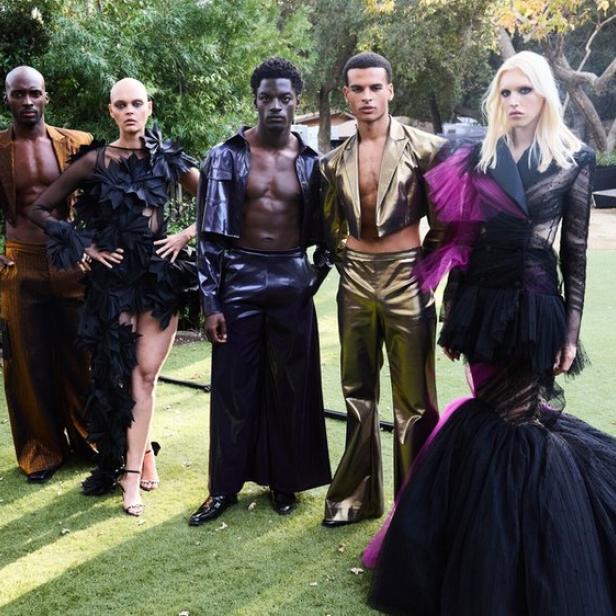 GNTM-Moels Godfrey, Anika, Ibo, Boureima und Juna beim Shooting