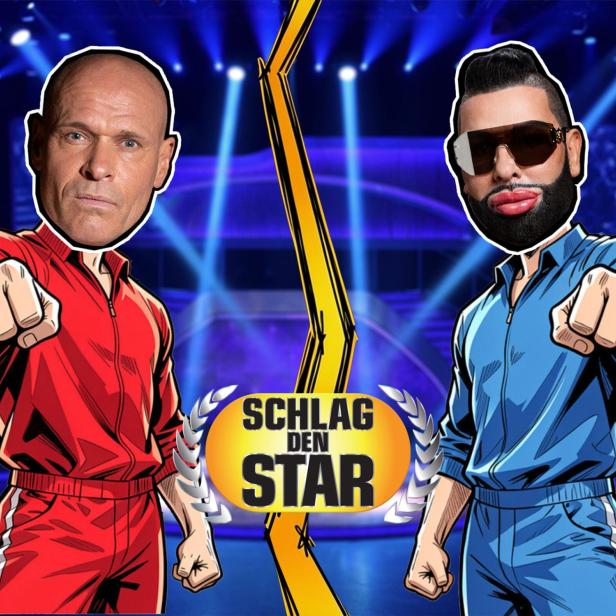 Thorsten Legat und Harald Glööckler in Schlag-den-Star-Pose