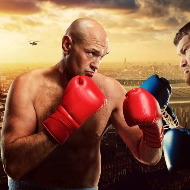 Boxer Tyson Fury und Arslan Makhmudov stehen einander als Kämpfer gegenüber