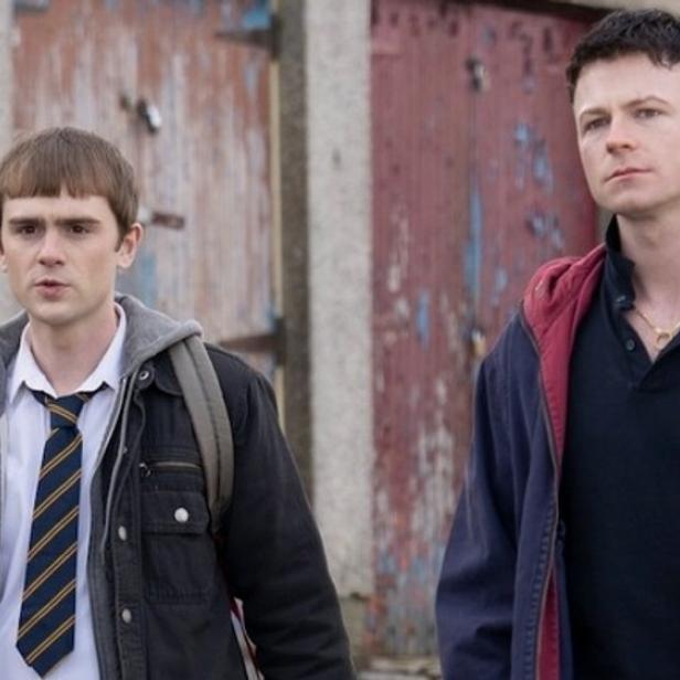 Mitchell Robertson (l.) und Stuart Campbell als jüngere Versionen der Hauptfiguren in "Half Man"