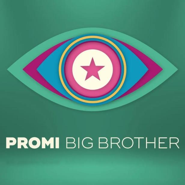 Das Logo von Promi Big Brother zeigt ein buntes Auge mit einem Stern in der Mitte vor einem grünen Hintergrund.